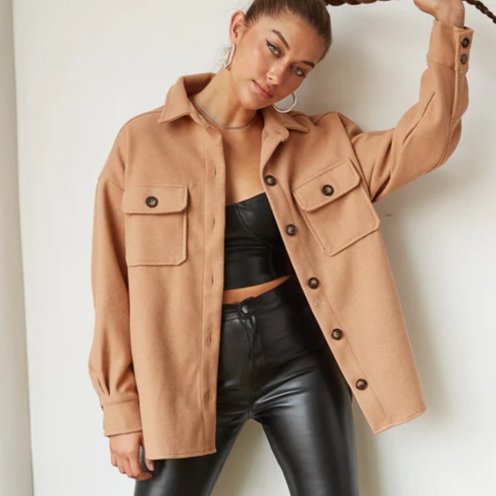 American Threads Scout Button Up Shacket | Brown … - image 1